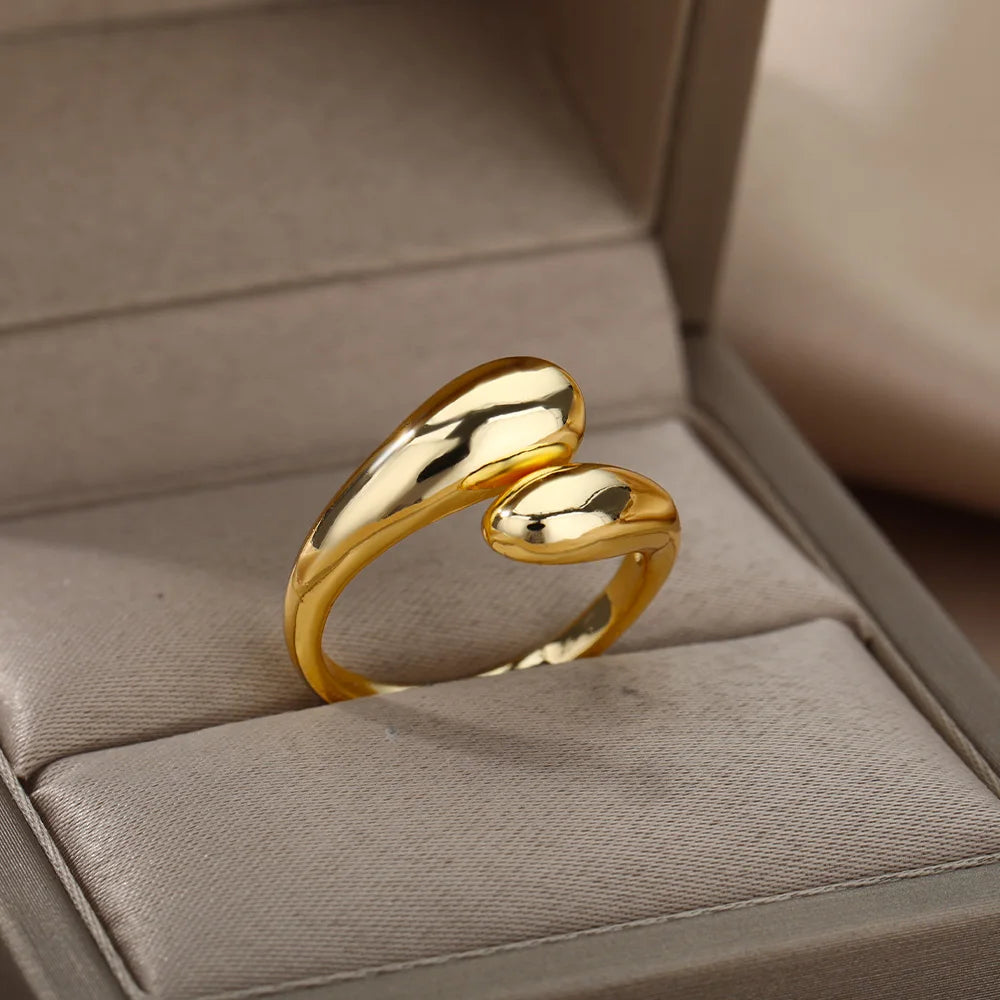 Stainless Steel Double Ball Beads Ring