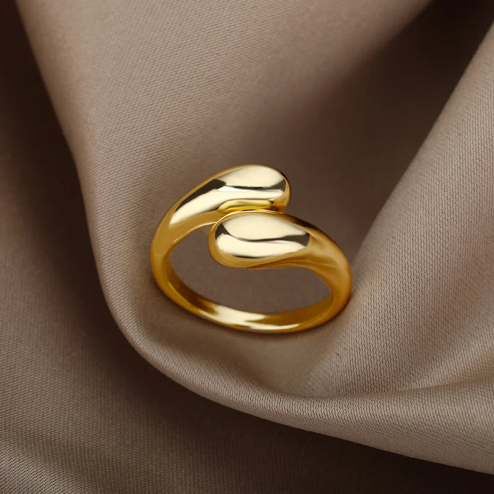 Stainless Steel Double Ball Beads Ring