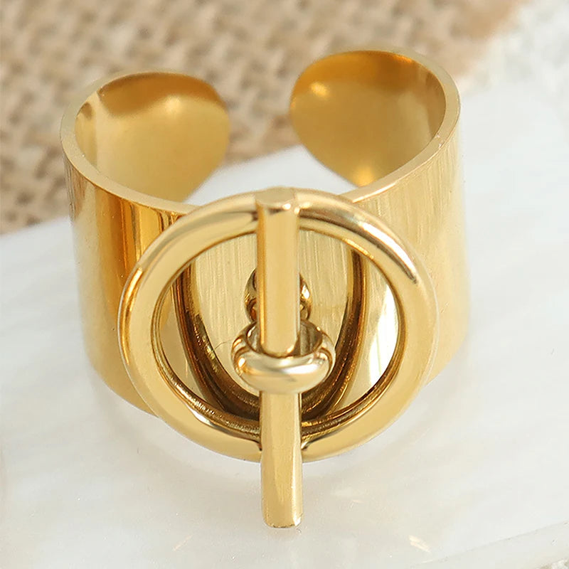 Stainless Steel 18K Gold Plated Ring
