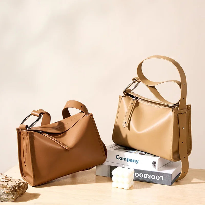 Vintage Cowhide Brown Leather Bag