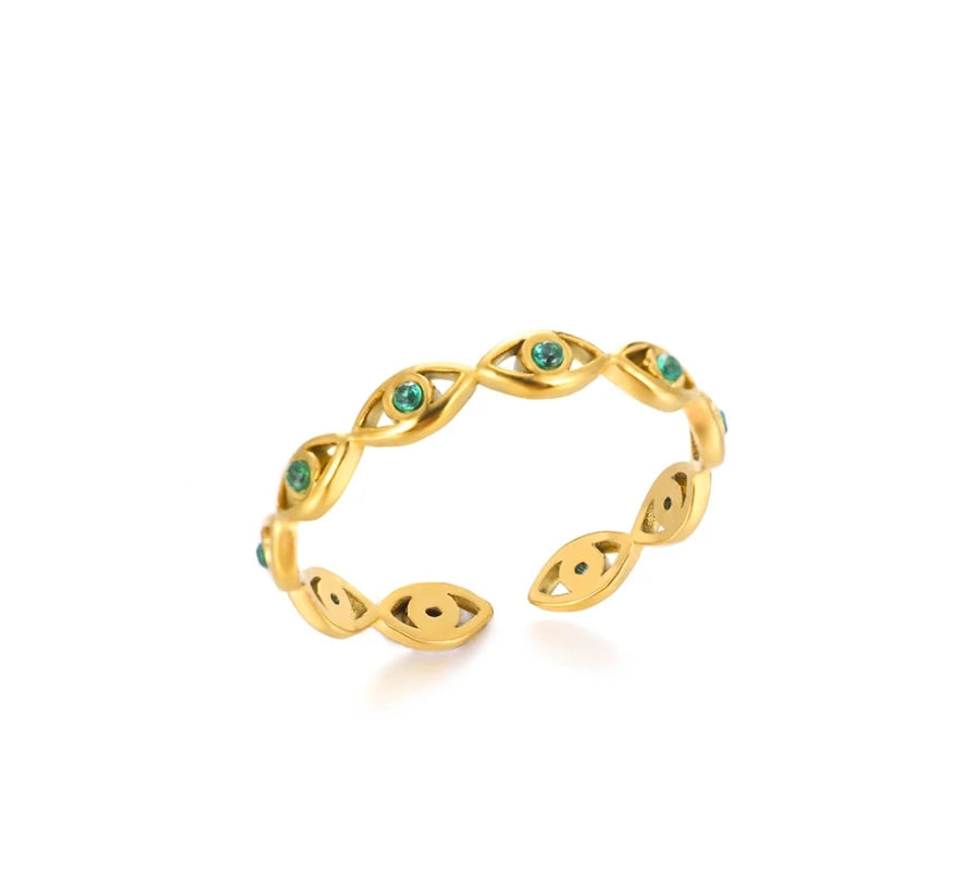 Stainless Steel Double Ball Beads Ring