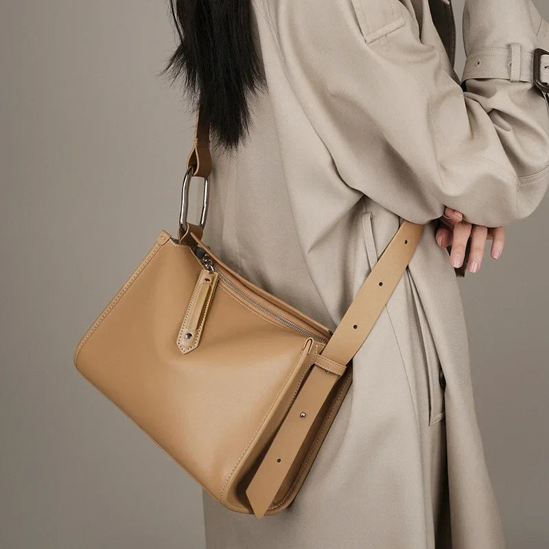 Vintage Cowhide Brown Leather Bag