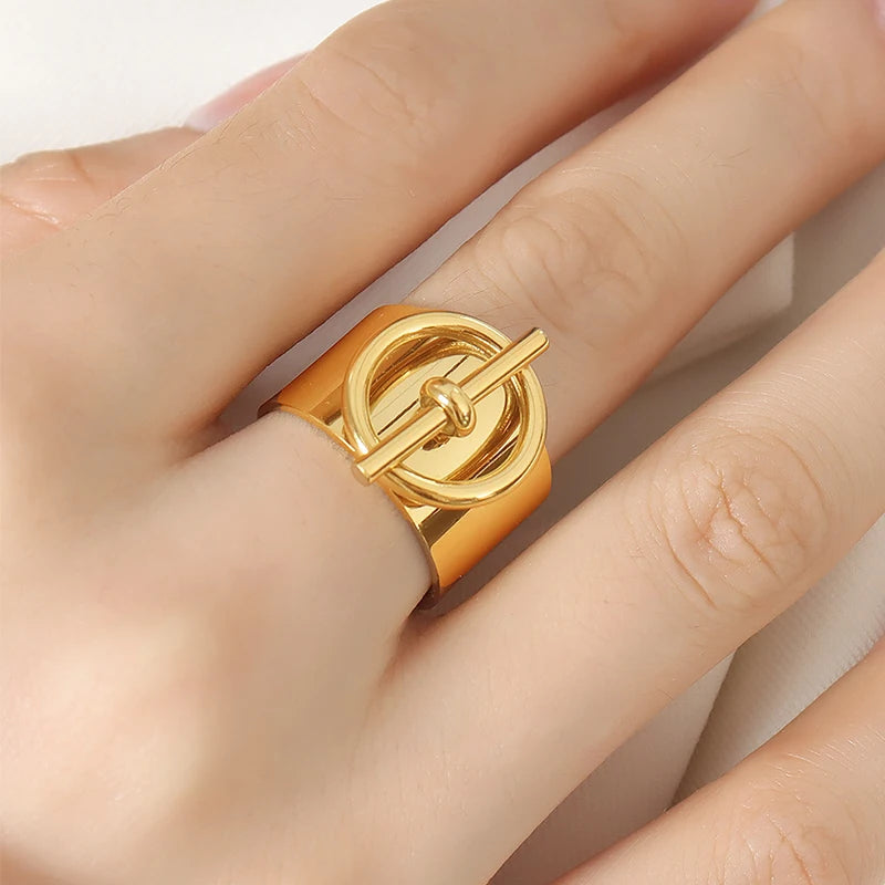 Stainless Steel 18K Gold Plated Ring