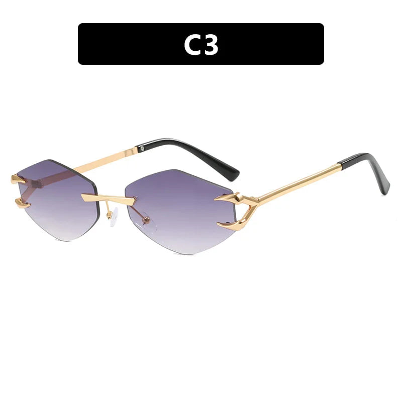 Stylish Rimless Polygon Sunglass