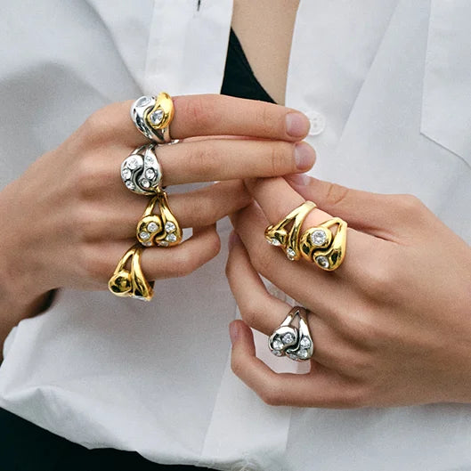 Zirconia Metal Stainless Steel Ring