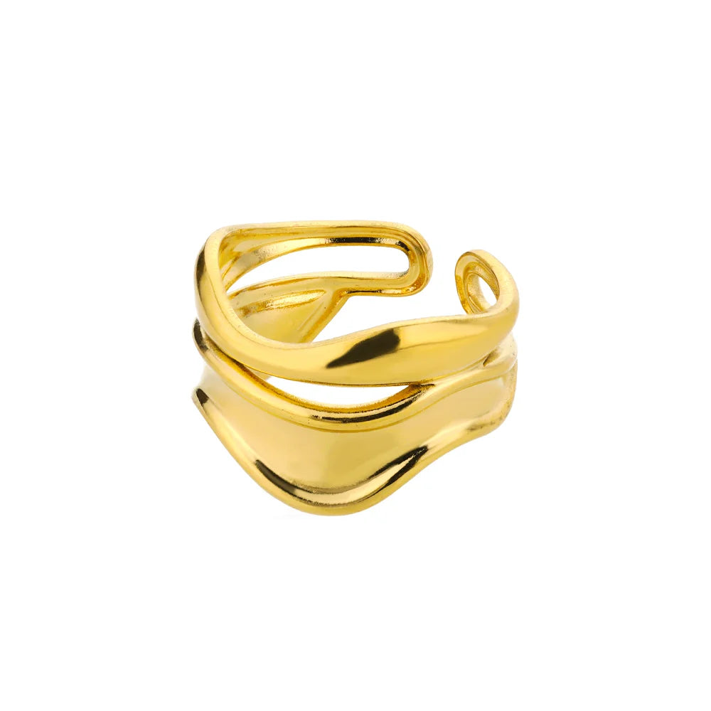 Stainless Steel Double Ball Beads Ring