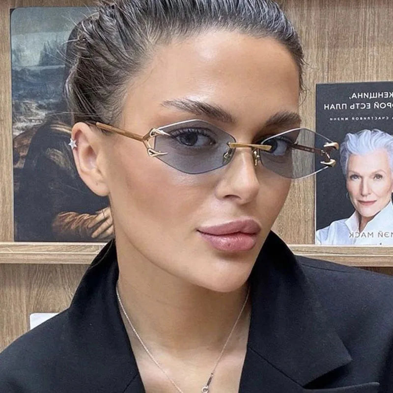 Stylish Rimless Polygon Sunglass