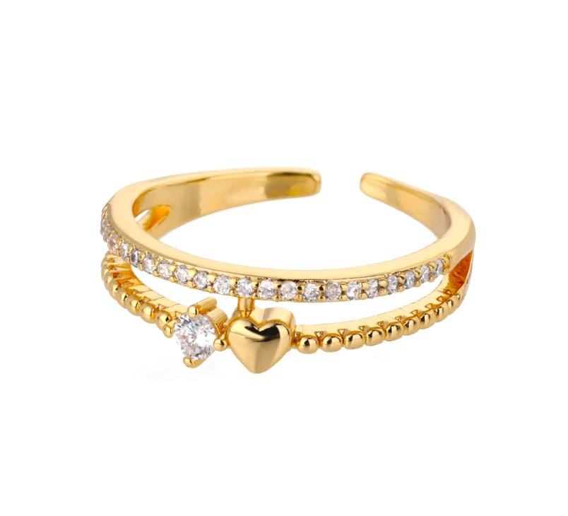 Stainless Steel Double Ball Beads Ring