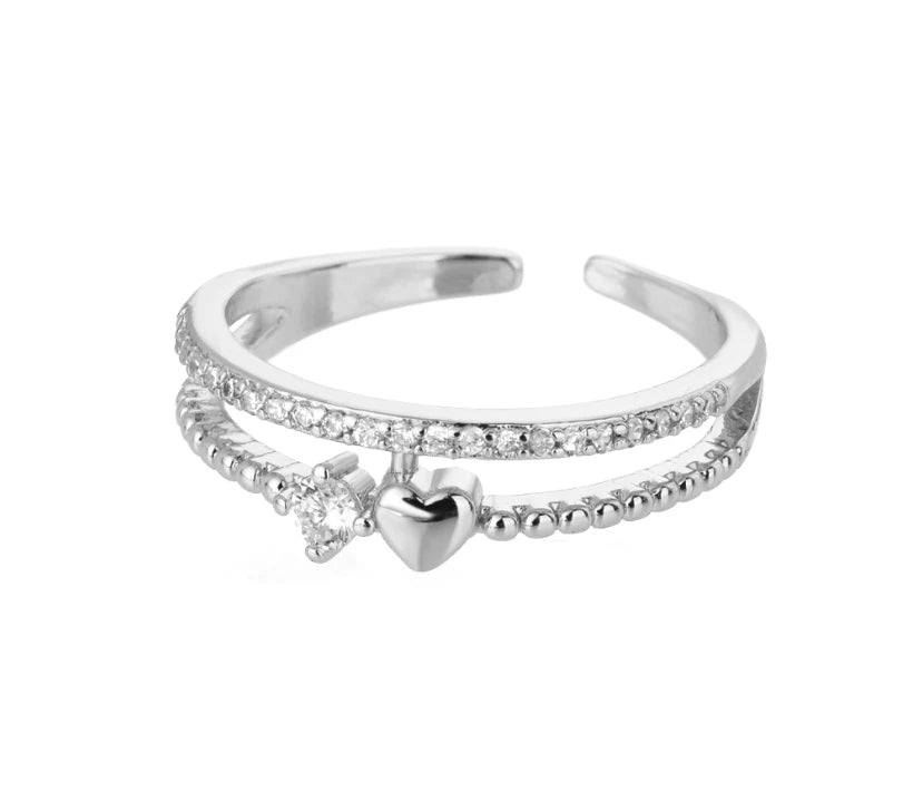Stainless Steel Double Ball Beads Ring