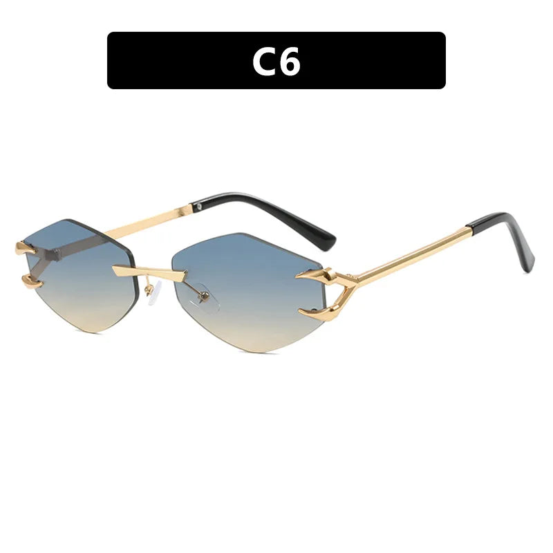 Stylish Rimless Polygon Sunglass