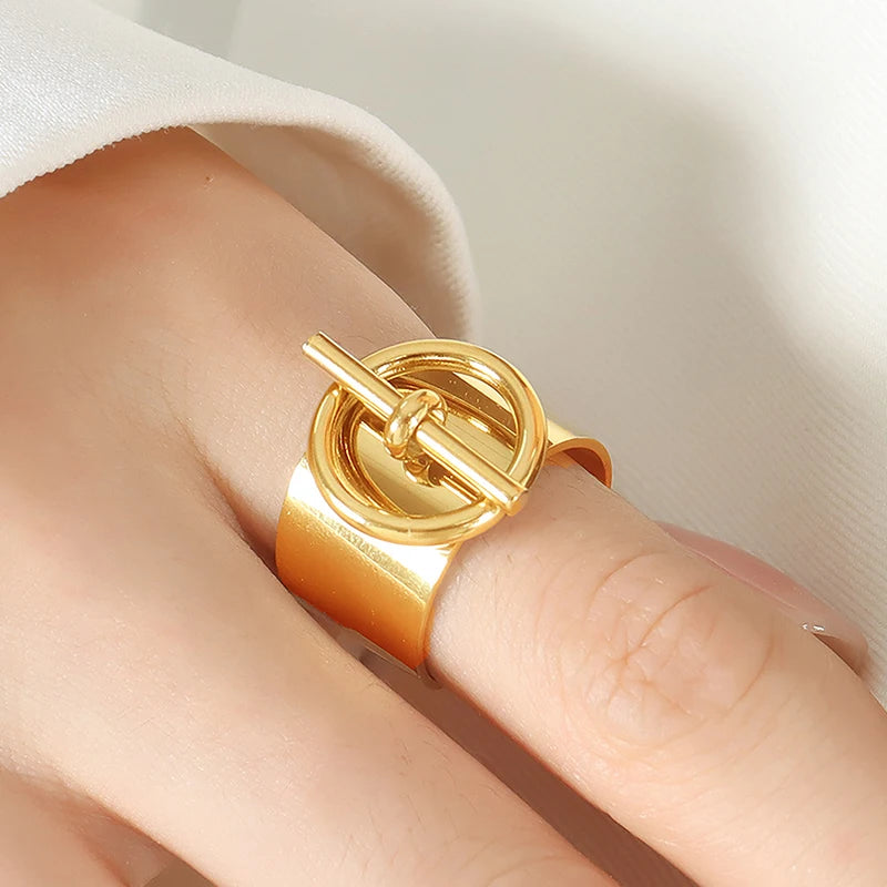 Stainless Steel 18K Gold Plated Ring