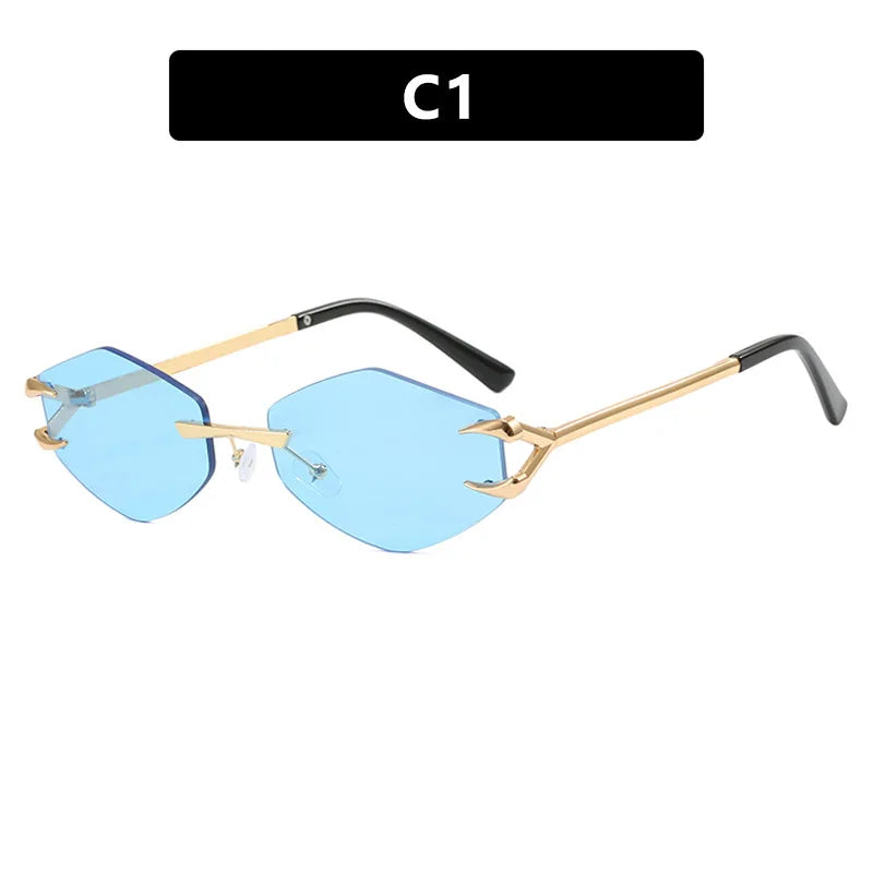 Stylish Rimless Polygon Sunglass