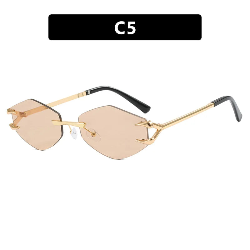 Stylish Rimless Polygon Sunglass