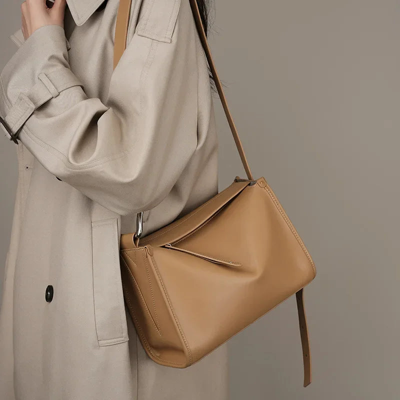 Vintage Cowhide Brown Leather Bag