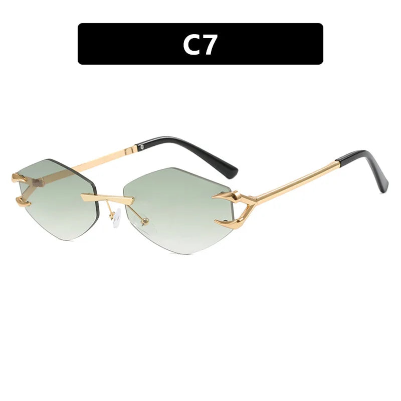 Stylish Rimless Polygon Sunglass
