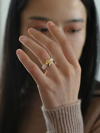 Thumbnail for Brass 2 Tone Heart Solid Ring