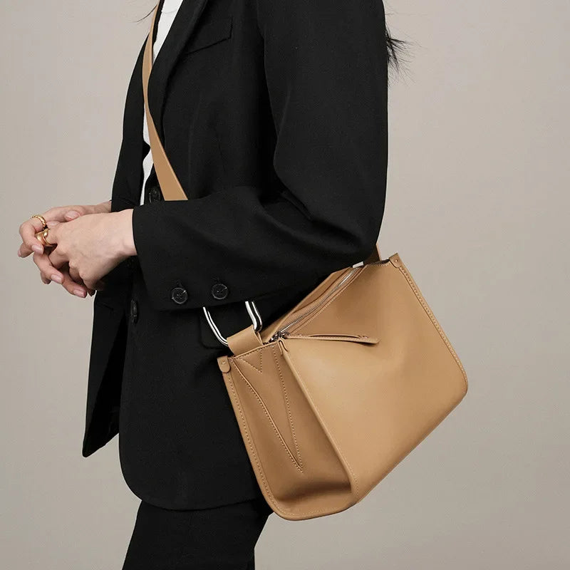Vintage Cowhide Brown Leather Bag