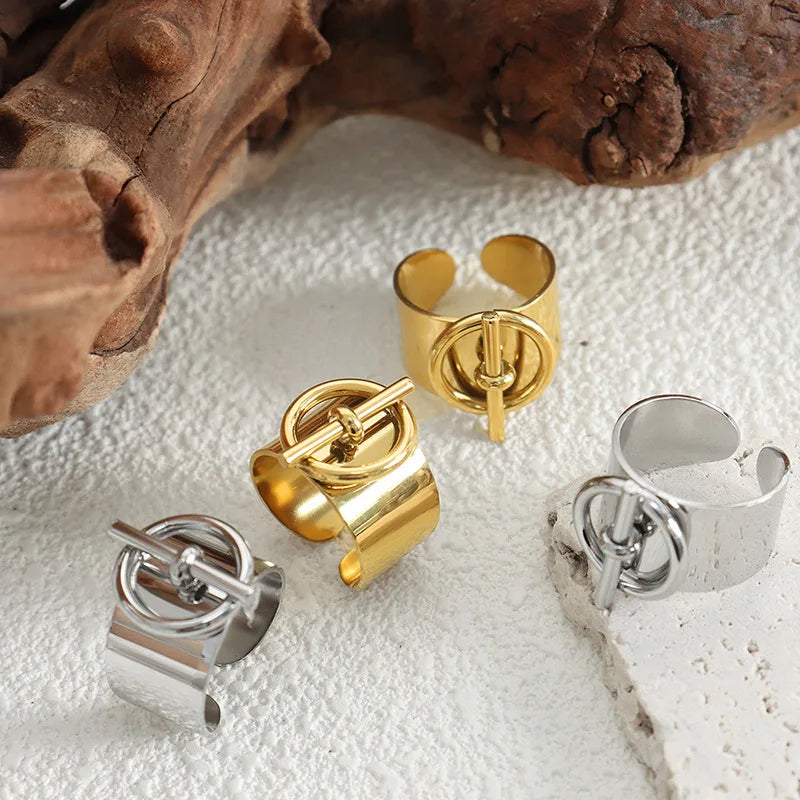 Stainless Steel 18K Gold Plated Ring